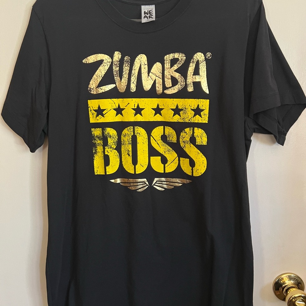 Zumba Boss Black and Yellow T-Shirt, Size M/L